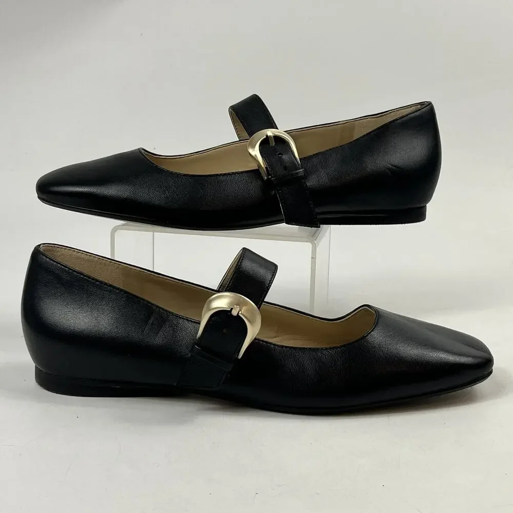 27 Edit Naturalizer Womens Carter Mary Jane Flats Sz6.5 M Black Leather Buckle